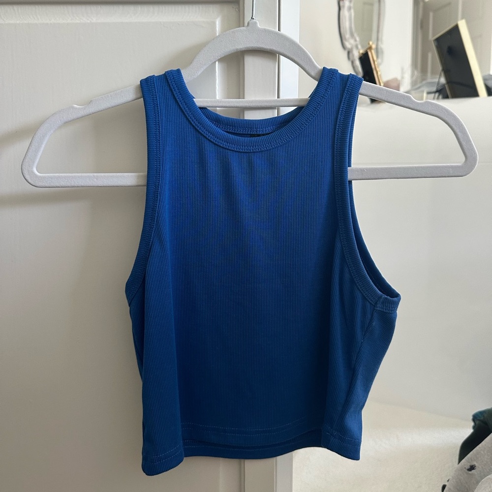 Blue Crop Tank Top